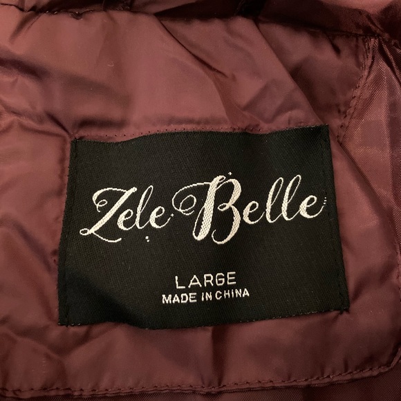 Burgundy Puffer Coat - Picture 3 of 3